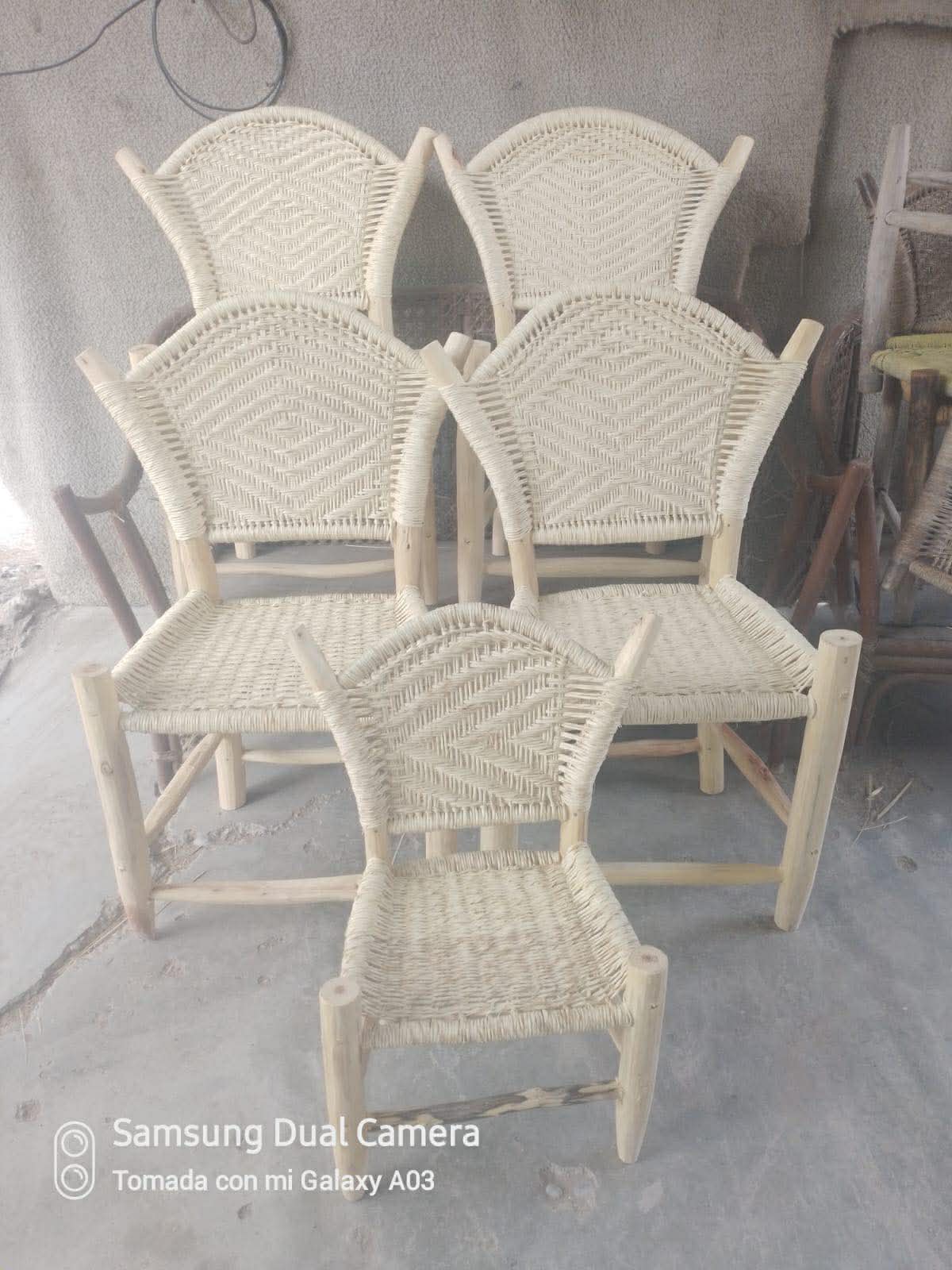 Bundle Pack Sillas Para Comedor De Madera De Palma